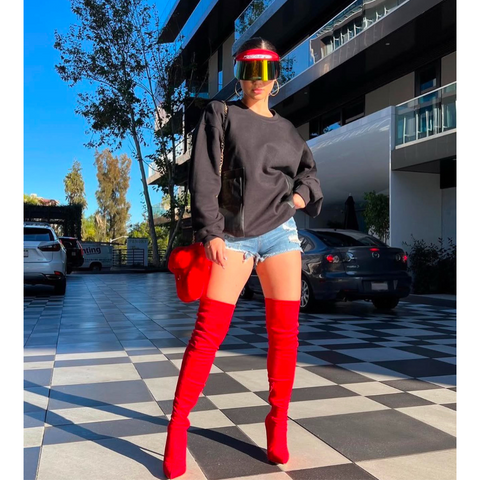 Red Flame Paparazzi Visor™ – Bold Sun Visor with Adjustable Fit & UV Protection