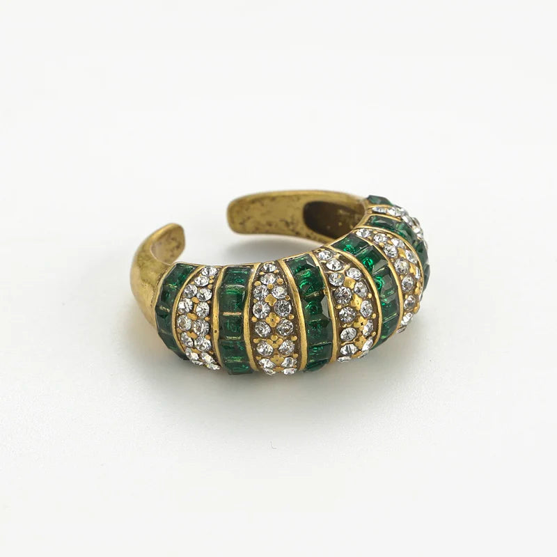 LUNA Rhinestone Horn Ring