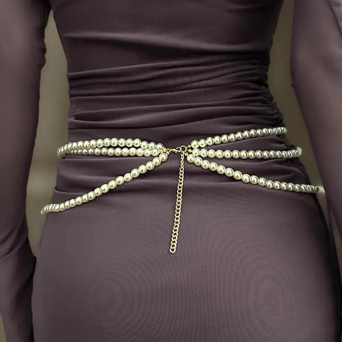 PAPILLON Pearl Waist Chain