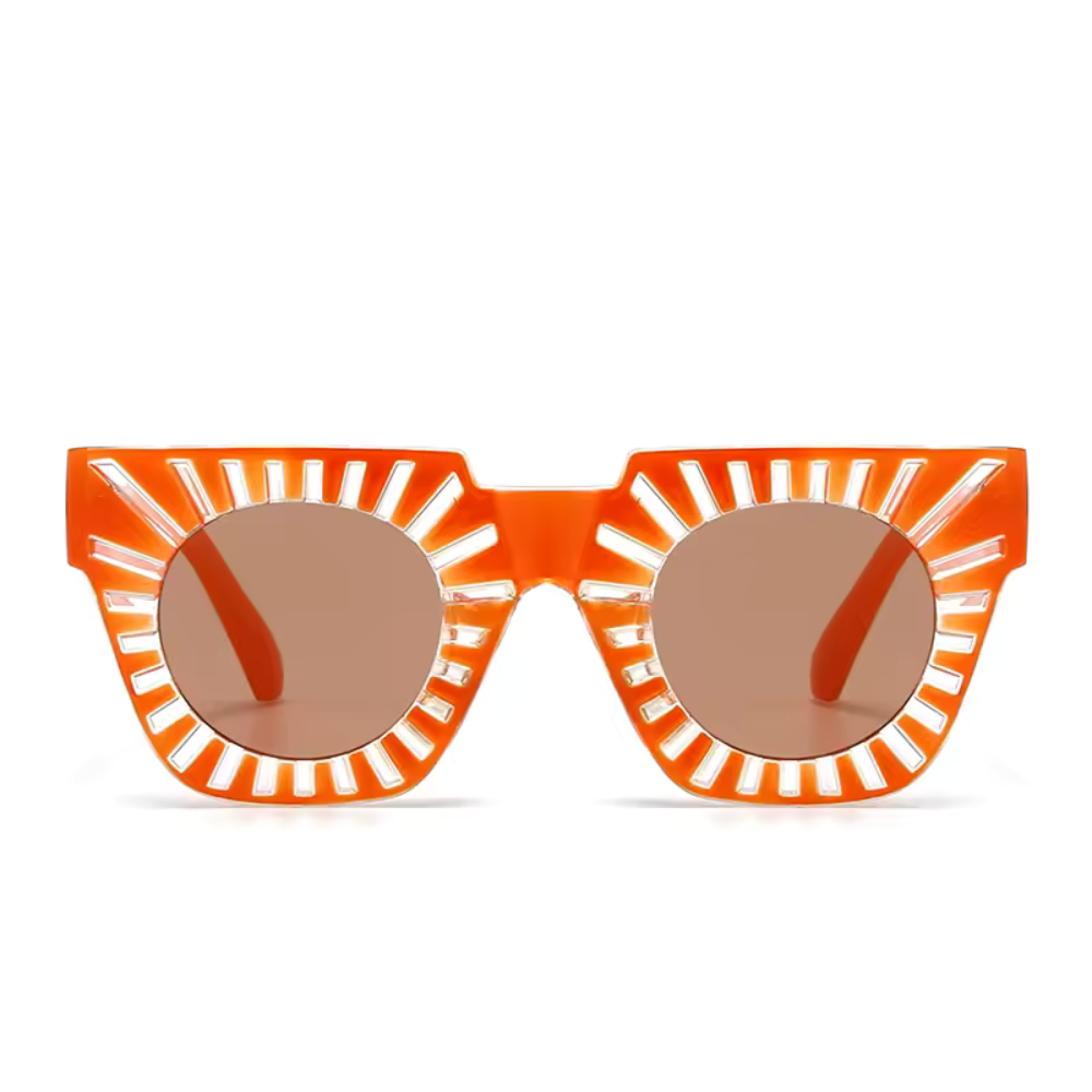 RETRO RADIANCE Square Sunglasses – Statement Sunburst Shades