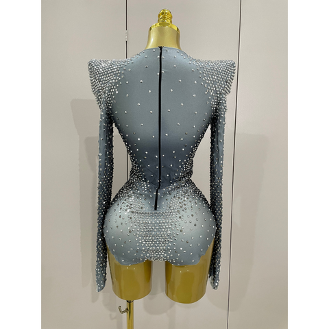 CRYSTALIZE Long Sleeve Stretch Bodysuit