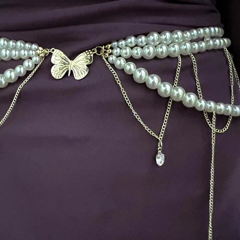 PAPILLON Pearl Waist Chain