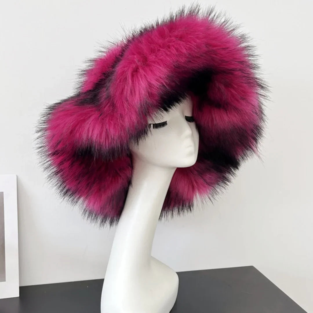 ALTA Faux Fur Bucket Hat-hat-SAINT CHIC-Rose Red-SAINT CHIC