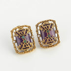 AMETHYST Stone Stud Earrings