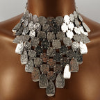 AURA Sculpted Collar Necklace-necklace-SAINT CHIC-Silver-SAINT CHIC