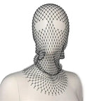 COVR Rhinestone Mesh Hood – Avant-Garde Statement-Hat-SAINT CHIC-Black-SAINT CHIC