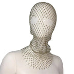 COVR Rhinestone Mesh Hood – Avant-Garde Statement-Hat-SAINT CHIC-Gold-SAINT CHIC
