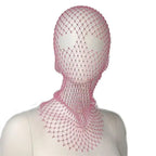 COVR Rhinestone Mesh Hood – Avant-Garde Statement-Hat-SAINT CHIC-Pink-SAINT CHIC