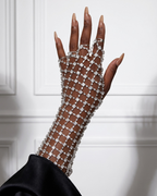 CRYSTAL Mesh Cuff Bracelet-bracelet-SAINT CHIC-Silver-SAINT CHIC