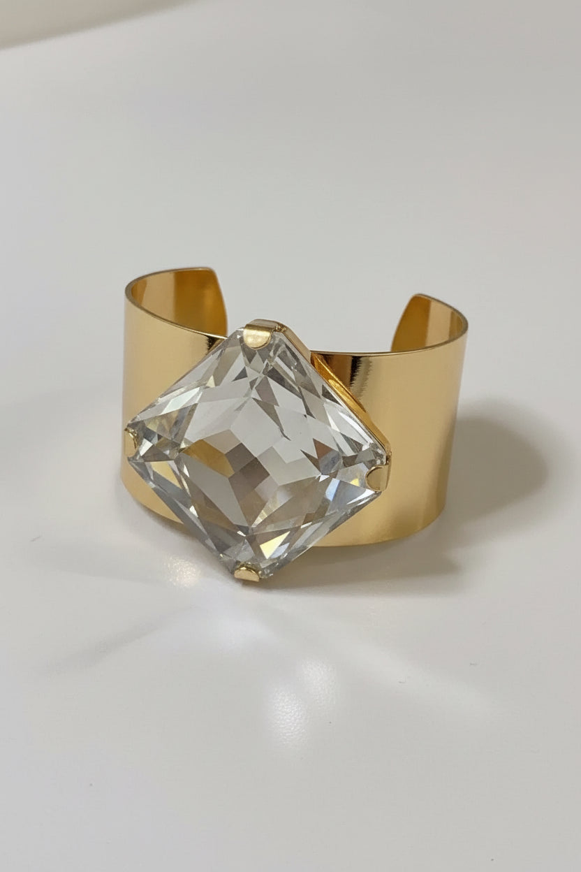 ÉCLAT Cuff Bracelet-bracelet-SAINT CHIC-Gold One Stone-SAINT CHIC