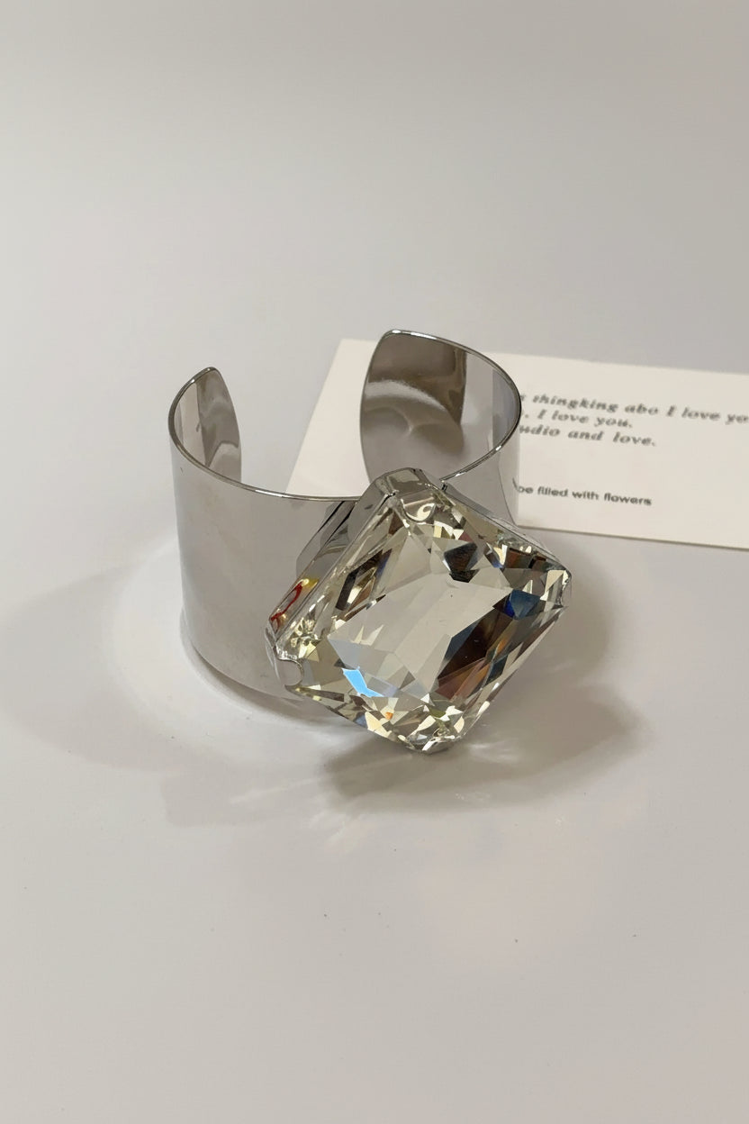 ÉCLAT Cuff Bracelet-bracelet-SAINT CHIC-Silver One Stone-SAINT CHIC