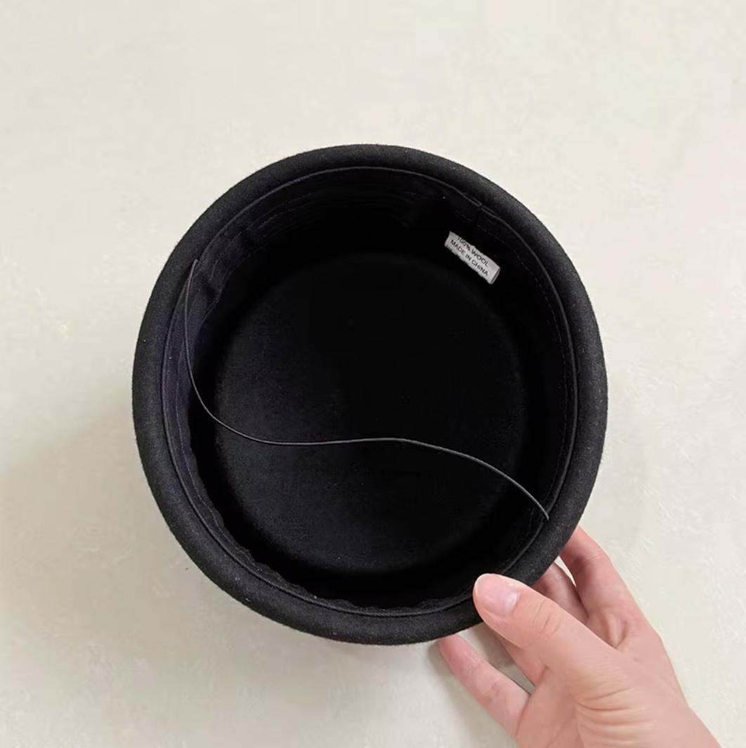 ÉDITH Pillbox Beret Hat-hat-SAINT CHIC-Black-S-SAINT CHIC