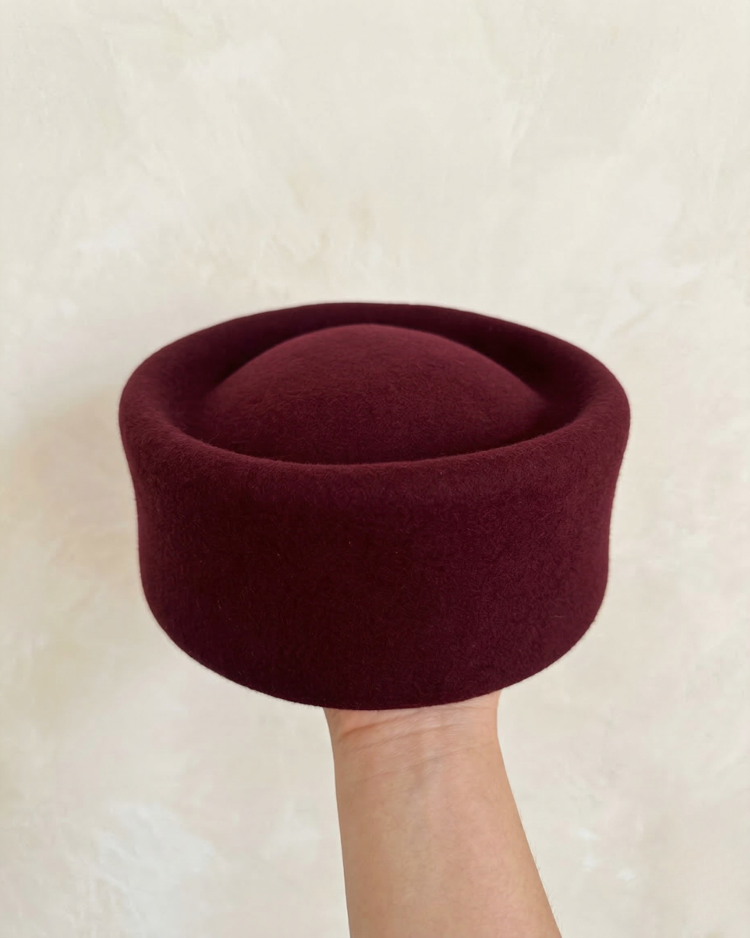 ÉDITH Pillbox Beret Hat-hat-SAINT CHIC-Burgundy-S-SAINT CHIC