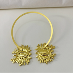 EVIL EYE SUNBURST CHOKER – Gold Crystal Collar Necklace-Necklace-SAINT CHIC-SAINT CHIC