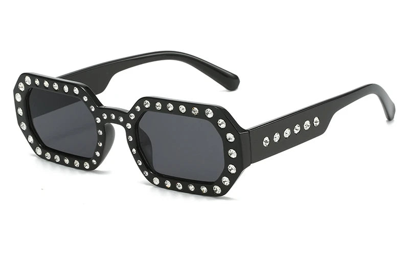 FACET Diamond Polygon Sunglasses-Sunglasses-SAINT CHIC-Black Gray-SAINT CHIC