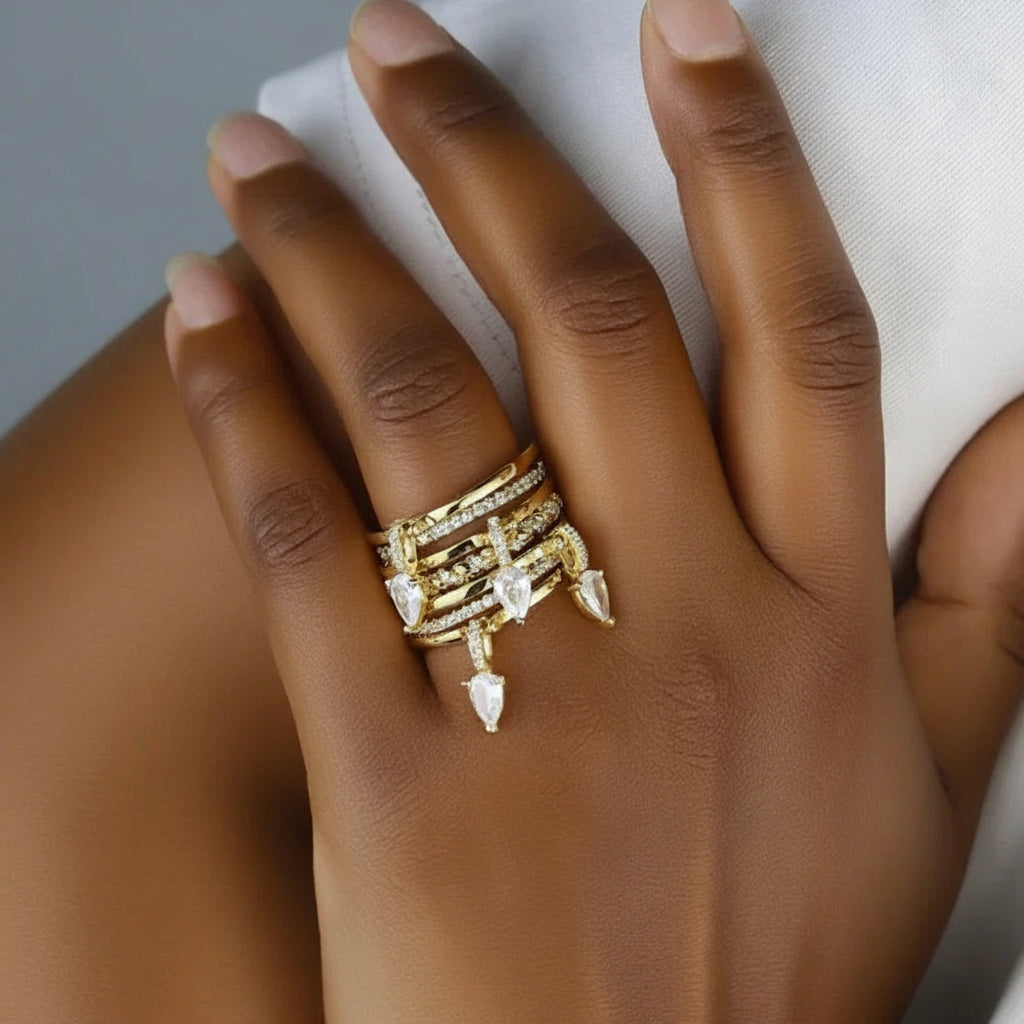 FLIRT Drop Stack Ring Set-ring-SAINT CHIC-5-SAINT CHIC