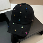 GEM DROP Baseball Cap-hat-SAINT CHIC-Black-SAINT CHIC