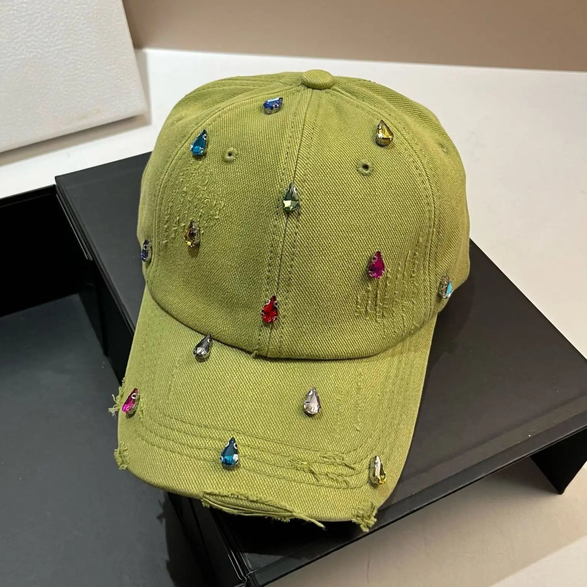 GEM DROP Baseball Cap-hat-SAINT CHIC-Green-SAINT CHIC