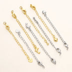GOLD PLATED EXTENSION CHAINS – 5pc Charm Set with Lobster Clasps-Jewelry-SAINT CHIC-14k Gold-5 Chains-SAINT CHIC