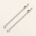 GOLD PLATED EXTENSION CHAINS – 5pc Charm Set with Lobster Clasps-Jewelry-SAINT CHIC-Platinum Hearts-5 Chains-SAINT CHIC