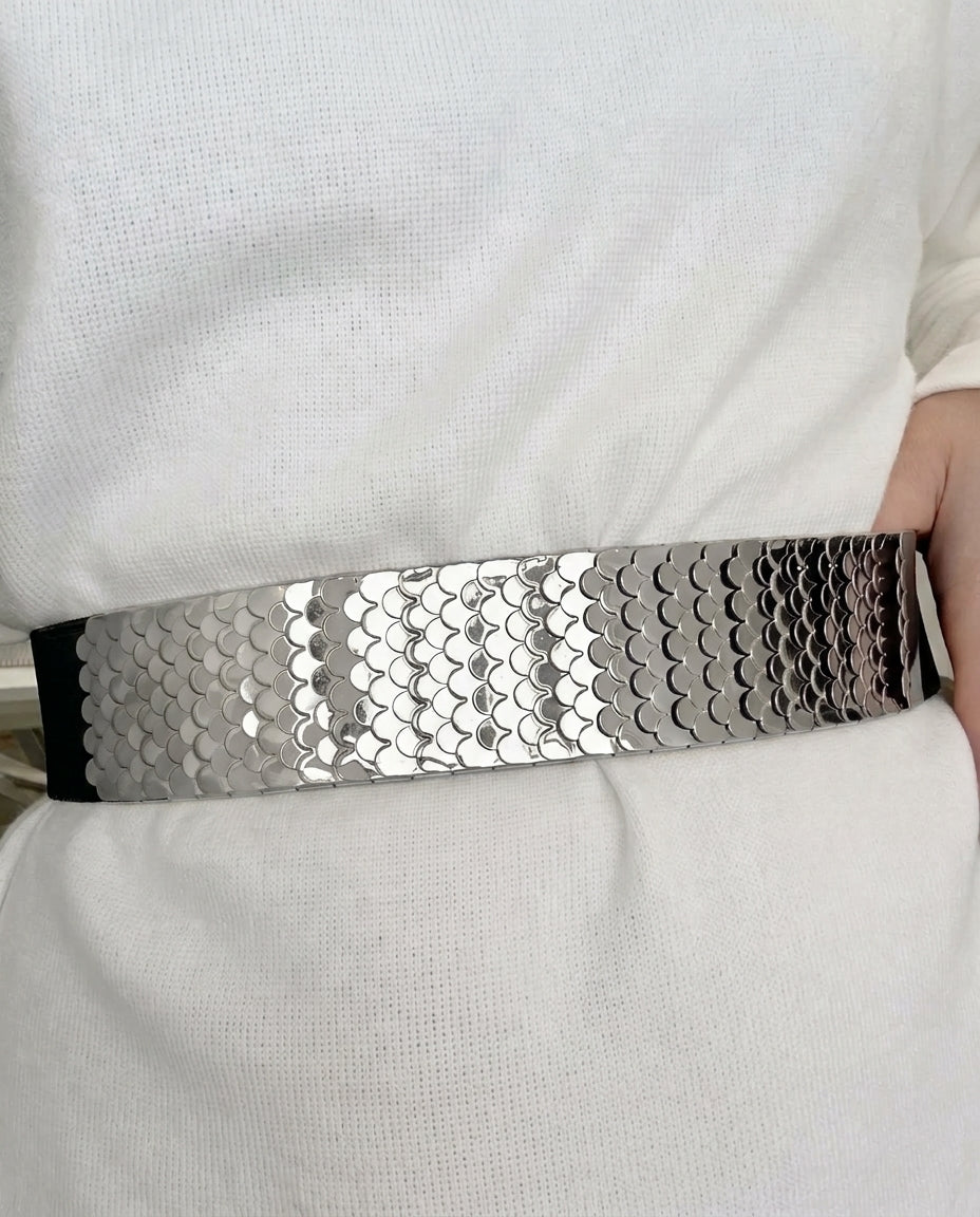 GRID Belt-Belt-SAINT CHIC-Silver-S-SAINT CHIC