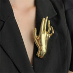 HANDS Sculptural Brooch-brooch-SAINT CHIC-Gold Hand-SAINT CHIC