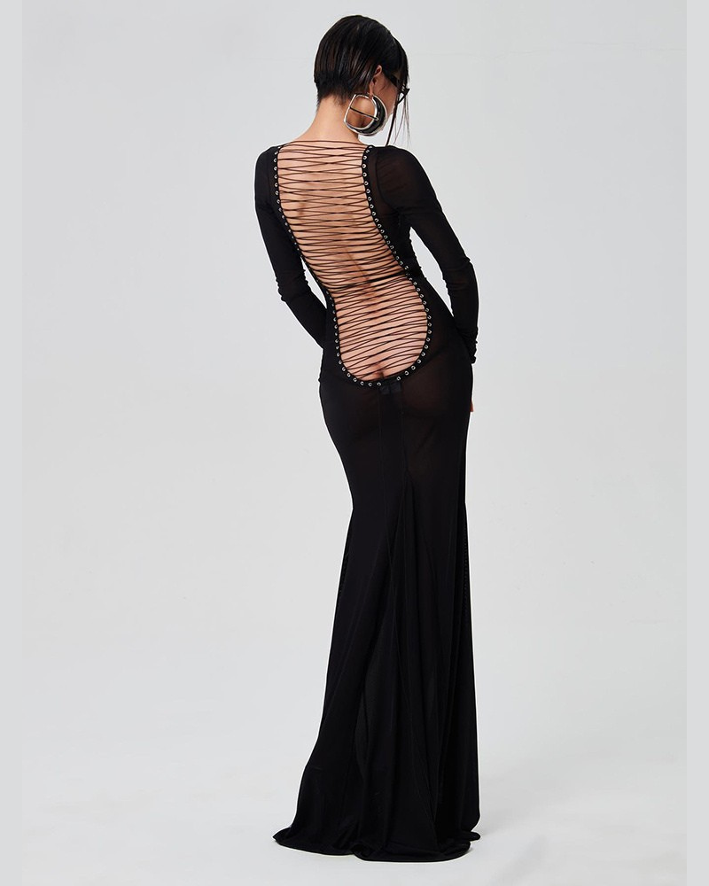 LOXA Maxi Dress-dress-SAINT CHIC-Black-SAINT CHIC