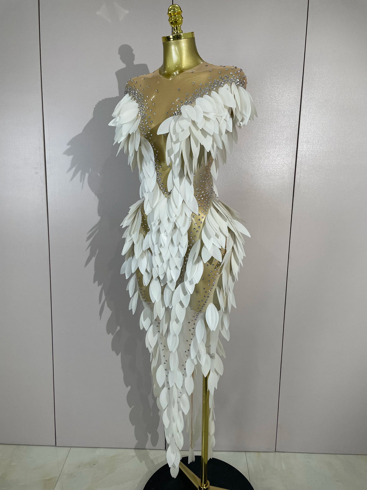 LUMIÈRE Pearl Mesh Gown