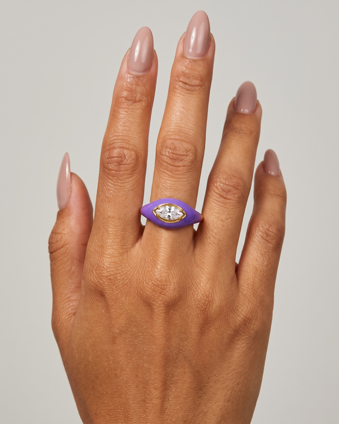 MARQUISE Enamel CZ Ring-Ring-SAINT CHIC-Purple Enamel-SAINT CHIC