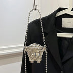 MEDUSA Mini Icon Clutch-bag-SAINT CHIC-Silver-SAINT CHIC