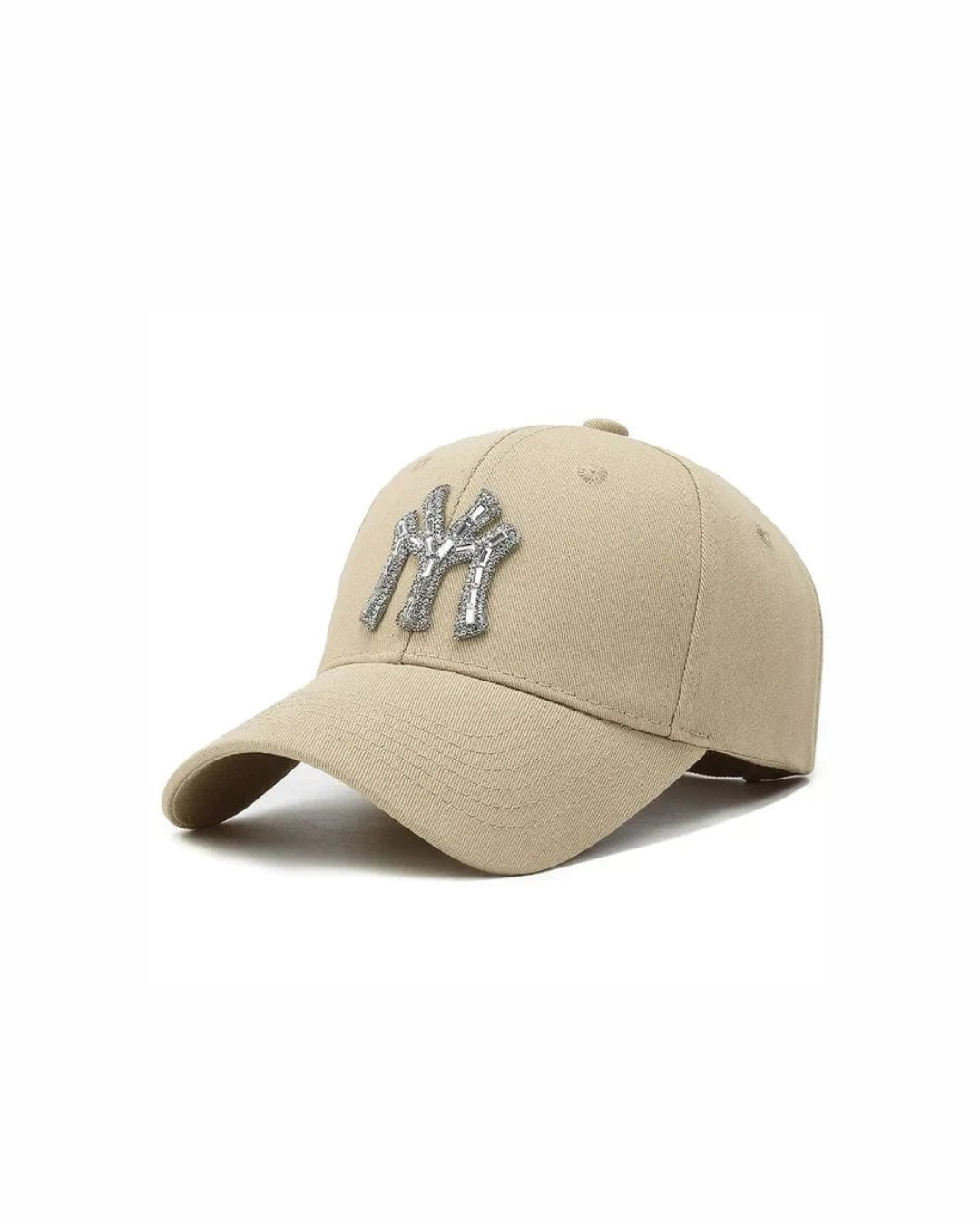 MY CITY Crystal Logo Structured Cap-Hat-SAINT CHIC-Beige-SAINT CHIC