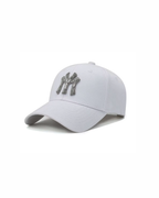 MY CITY Crystal Logo Structured Cap-Hat-SAINT CHIC-White-SAINT CHIC