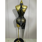 NIGHTFALL WEB Mini Dress-dress-SANT CHIC-S-Black-SAINT CHIC