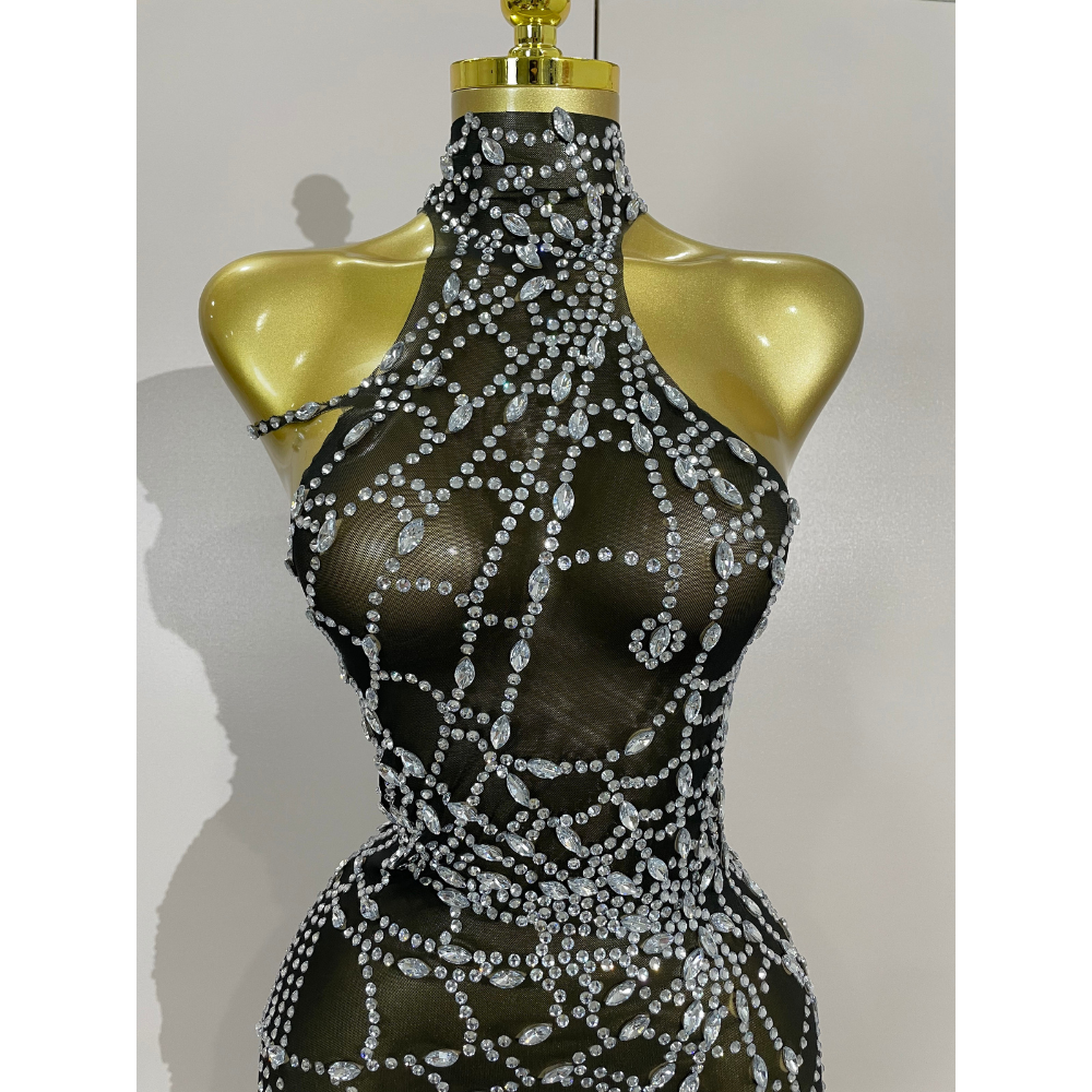 NIGHTFALL WEB Mini Dress-dress-SANT CHIC-S-Black-SAINT CHIC