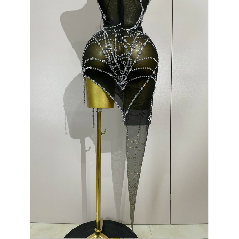 NIGHTFALL WEB Mini Dress-dress-SANT CHIC-S-Black-SAINT CHIC