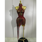 NIGHTFALL WEB Mini Dress-dress-SANT CHIC-S-Red-SAINT CHIC