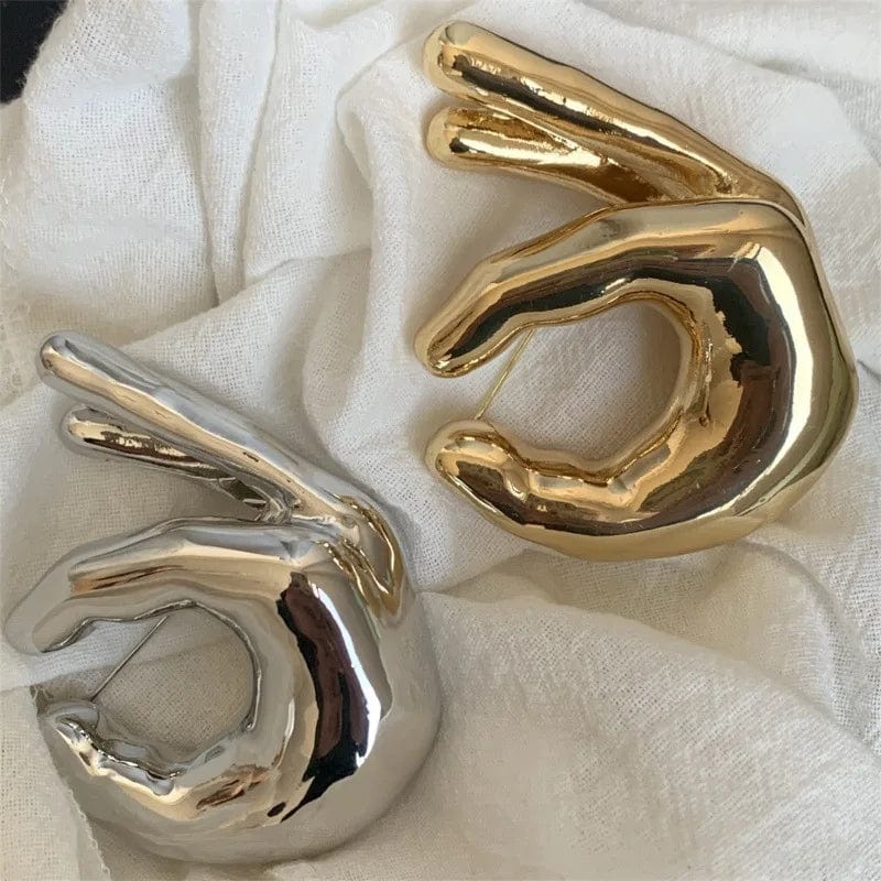 OK PINCH Brooch-brooch-SAINT CHIC-Silver Pinch Fingers-SAINT CHIC