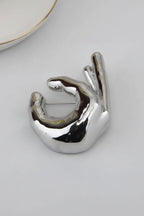 OK PINCH Brooch-brooch-SAINT CHIC-Silver Pinch Fingers-SAINT CHIC