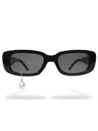 PEARL DROP Shades-sunglasses-SAINT CHIC-Black Rectangle One Pearl-SAINT CHIC