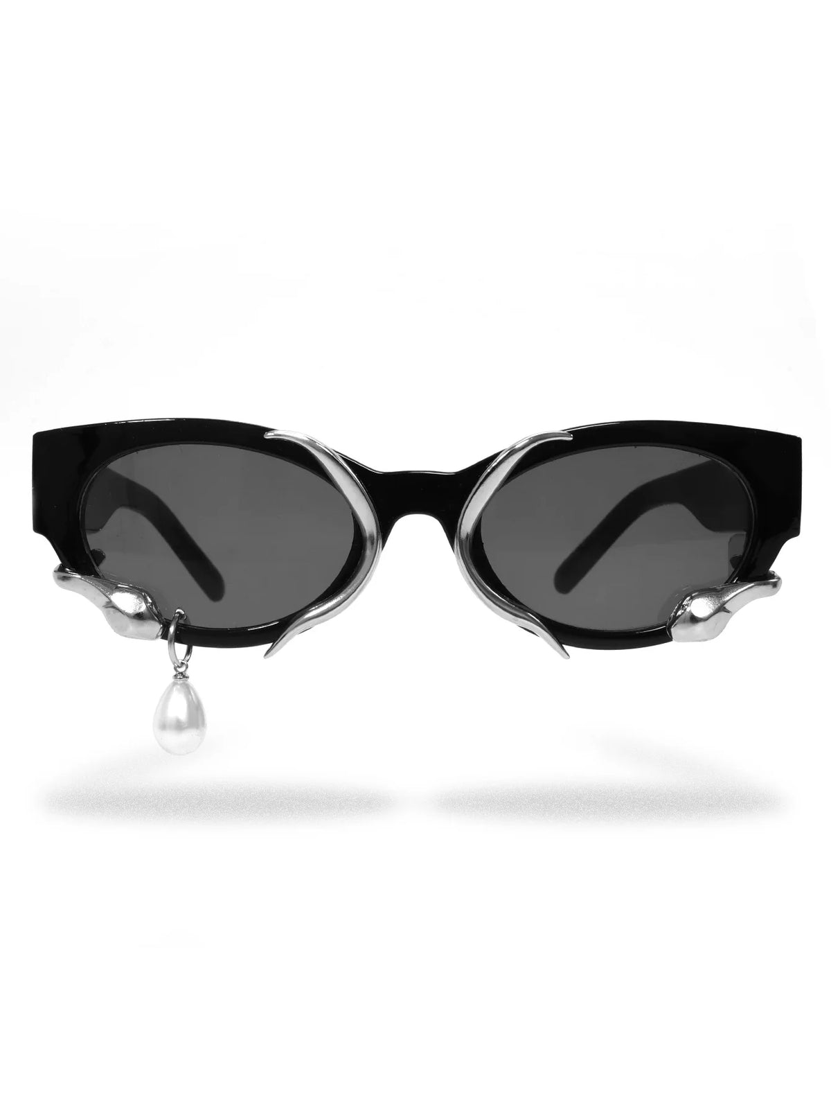 PEARL DROP Shades-sunglasses-SAINT CHIC-Black Rectangle Swirl Pearl-SAINT CHIC