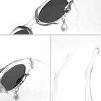 PEARL DROP Shades-sunglasses-SAINT CHIC-Black Rectangle Swirl Pearl-SAINT CHIC