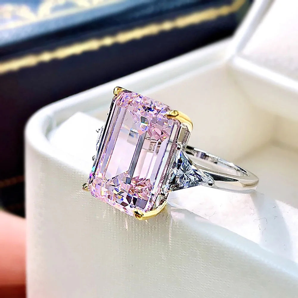 PRINCESS Emerald Cut Ring-ring-SAINT CHIC-Pink-6-SAINT CHIC