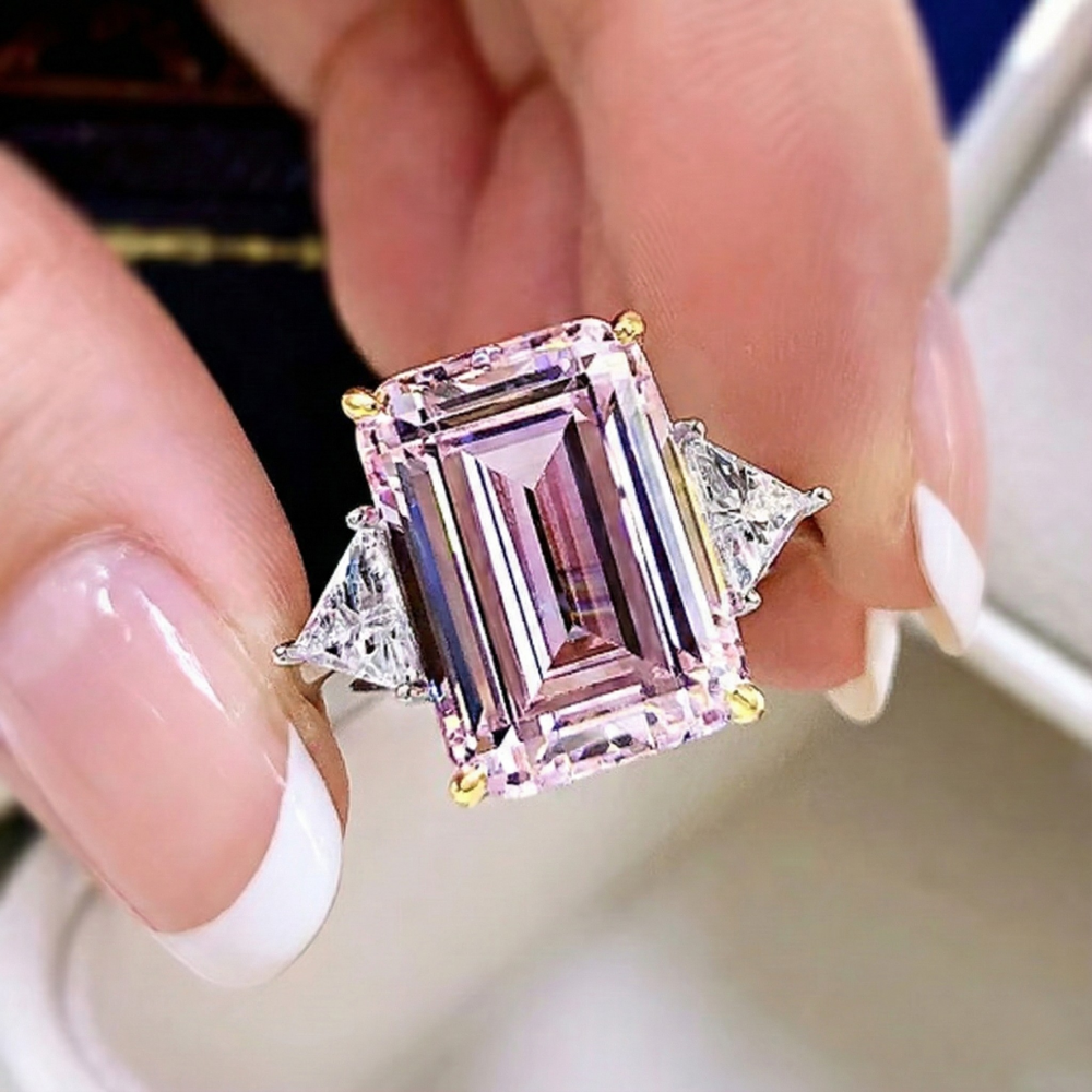 PRINCESS Emerald Cut Ring-ring-SAINT CHIC-Pink-6-SAINT CHIC