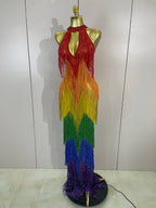 RAINBOW Mesh Gown-Gown-SAINT CHIC-S-SAINT CHIC