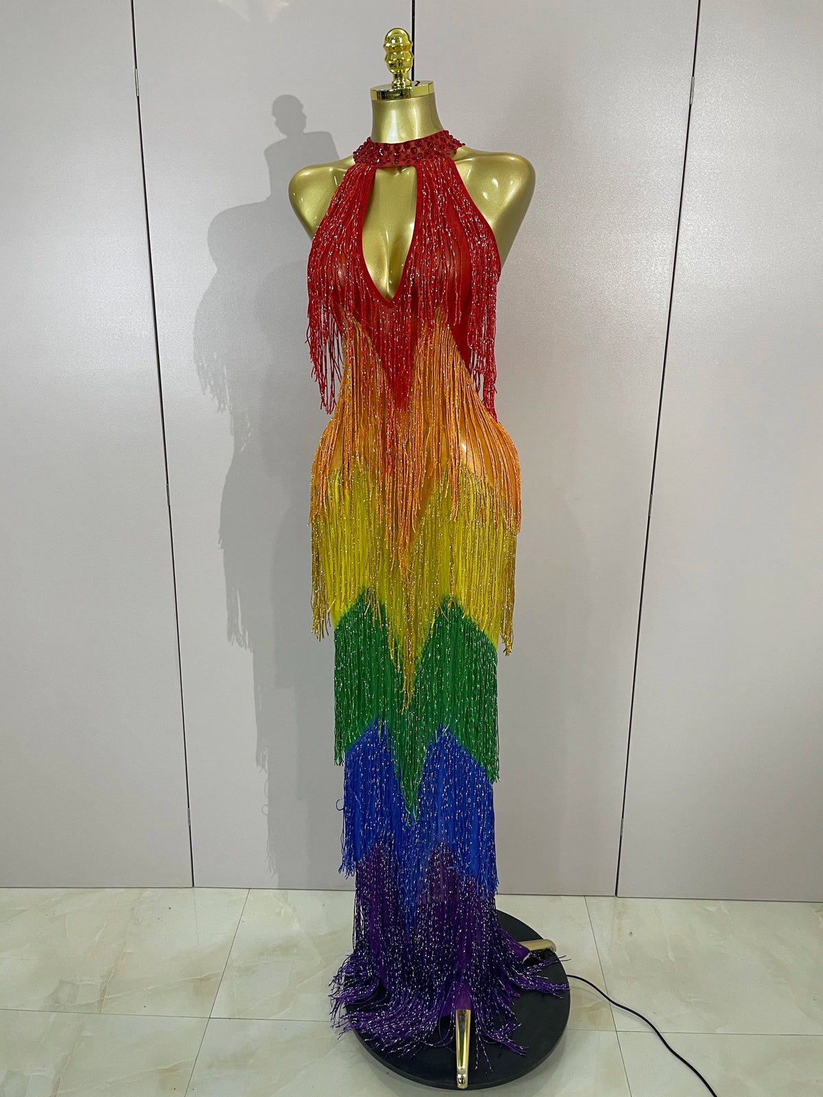 RAINBOW Mesh Gown-Gown-SAINT CHIC-S-SAINT CHIC