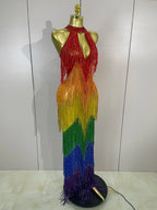 RAINBOW Mesh Gown-Gown-SAINT CHIC-S-SAINT CHIC