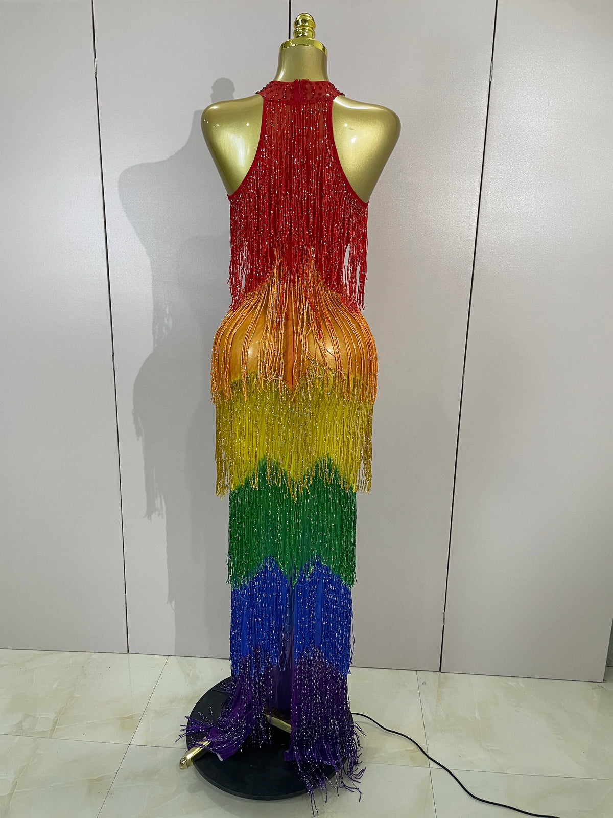 RAINBOW Mesh Gown-Gown-SAINT CHIC-S-SAINT CHIC