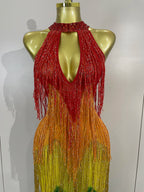 RAINBOW Mesh Gown-Gown-SAINT CHIC-S-SAINT CHIC