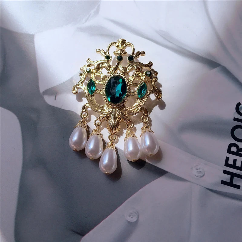 REGALIA Gemstone Brooch-Brooch-SAINT CHIC-Emerald Chandelier-SAINT CHIC