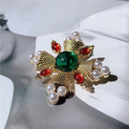 REGALIA Gemstone Brooch-Brooch-SAINT CHIC-Emerald Fringe Star-SAINT CHIC